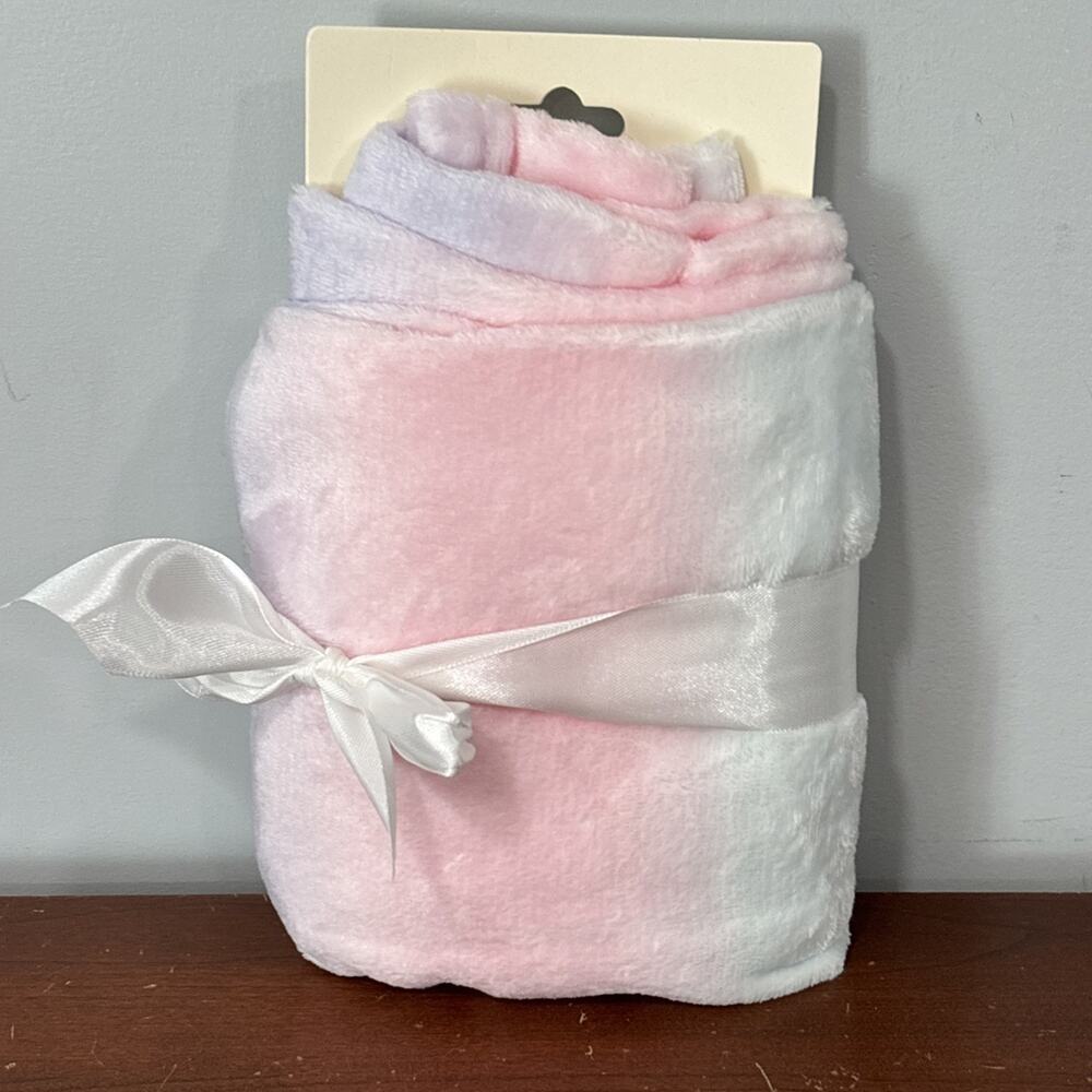 Parent's Choice Ombre Plush Baby Blanket 30"x36" Pink Blue Purple Pastel Walmart